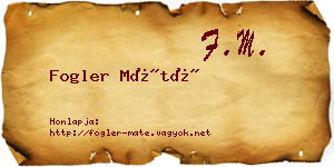 Fogler Máté névjegykártya