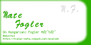 mate fogler business card